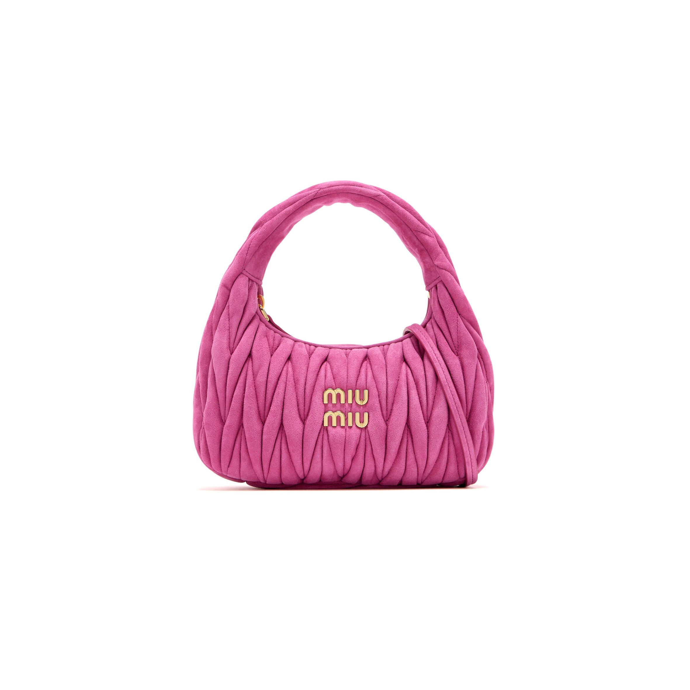 MIU MIU WANDER MATELASSÉ SMALL SUEDE BAG 5BC125 (20*17*6cm)